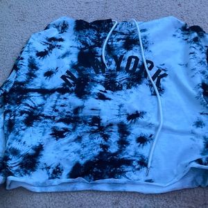New York  Tie-dye black gray and white sweatshirt